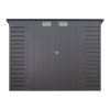 Living and Home 182.6cm H Outdoor Galvanized Steel Storage Shed with Dual Doors, Grey
