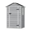 Living and Home 4 x 3FT Apex Roof Garden Plastic Storage Shed with Lockable Door