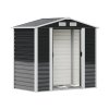 Living and Home 4X7FT Outdoor Metal Garden Storage Shed, Charcoal Black