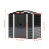 Living and Home 4X7FT Outdoor Metal Garden Storage Shed, Charcoal Black