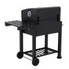 Rattan Modular 6 Piece Furniture Set Grey + Outdoor Portable Charcoal BBQ Grill Barbecue Trolley Bundle
