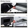 Rattan Modular 6 Piece Furniture Set Grey + Outdoor Portable Charcoal BBQ Grill Barbecue Trolley Bundle