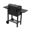Living and Home Outdoor Garden Carbon Steel Charcoal Grill with Side Tables and Wheels