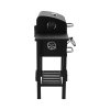 Living and Home Outdoor Garden Carbon Steel Charcoal Grill with Side Tables and Wheels