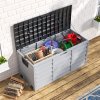 Living and Home 290L Waterproof Large Plastic Garden Storage Box with Wheels