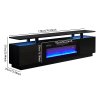 Living and Home Recessed Electric Fireplace TV Stand with Remote Control
