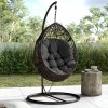 Living and Home 108 x 80cm Thick Hanging Chair Cushion Black (without chair)