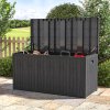 Living and Home 430L Black Waterproof Garden Storage Box with Dual Handles and Lockable Lid - Large Plastic Tool & Equipment Storage
