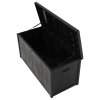 Living and Home 430L Black Waterproof Garden Storage Box with Dual Handles and Lockable Lid - Large Plastic Tool & Equipment Storage