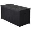 Living and Home 430L Black Waterproof Garden Storage Box with Dual Handles and Lockable Lid - Large Plastic Tool & Equipment Storage