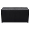 Living and Home 430L Black Waterproof Garden Storage Box with Dual Handles and Lockable Lid - Large Plastic Tool & Equipment Storage