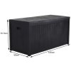 Living and Home 430L Black Waterproof Garden Storage Box with Dual Handles and Lockable Lid - Large Plastic Tool & Equipment Storage