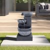 Living and Home Outdoor Water Fountain Rockery Decoration 3 Tier Bowls Solar Powered