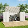 Living and Home 7 x 3 ft Outdoor Lockable Steel Garden Metal Junk/Bike Storage Shed, Anthracite