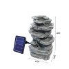Aluminium 4 Piece Sofa Set Anthracite Grey + Garden Water Feature Outdoor LED Waterfall Fountain Rockery Decor Bundle