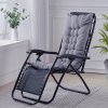Living and Home Grey Non-slip Sun Lounger Cushion for Garden Patio, 125cm(W) x 48cm(D)