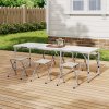 Living and Home Folding Picnic Table Set with 6 Stools