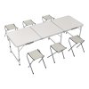 Living and Home Folding Picnic Table Set with 6 Stools