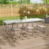 Living and Home Folding Picnic Table Set with 6 Stools