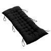 Living and Home Black Non-slip Sun Lounger Cushion for Garden Patio, 125cm(W) x 48cm(D)