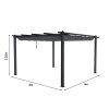 4x4M Aluminum Patio Pergola with Canopy