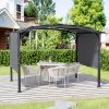 Living and Home Retractable Arc-Shaped Steel Pergola 360cm W x 283cm D x  227cm H