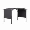 Living and Home Retractable Arc-Shaped Steel Pergola 360cm W x 283cm D x  227cm H