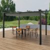 Living and Home 13x10ft Aluminium Pergola with Retractable Roof