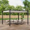 Living and Home 13x10ft Aluminium Pergola with Retractable Roof