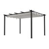 Living and Home 13x10ft Aluminium Pergola with Retractable Roof