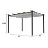 Living and Home 13x10ft Aluminium Pergola with Retractable Roof