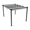 Living and Home 13x10ft Aluminium Pergola with Retractable Roof