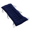 Living and Home Dark Blue Non-slip Sun Lounger Cushion for Garden Patio, 125cm(W) x 48cm(D)