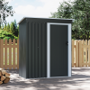 Living and Home 5.38 x 2.89FT Outdoor Metal Storage Shed with Lockable Door