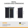 Living and Home 5.38 x 2.89FT Outdoor Metal Storage Shed with Lockable Door