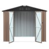 Living and Home 7.84 x 6.1FT Apex Roof Metal Garden Storage Shed with Lockable Door