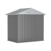 Living and Home 7.83 x 6.1FT Apex Roof Metal Garden Storage Shed with Lockable Door, Grey+White