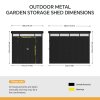 Living and Home 6.56 x 8.46FT Metal Garden Tool Shed