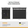 Living and Home 5.31 x 8.46FT Outdoor Metal Garden Storage Shed