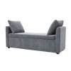 Living and Home Upholstered Storage Bench with 2 Pillow, Grey