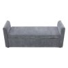 Living and Home Upholstered Storage Bench with 2 Pillow, Grey