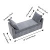 Living and Home Upholstered Storage Bench with 2 Pillow, Grey
