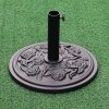 Living and Home Vintage Cement Freestanding Parasol Base with Floral Pattern