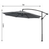 Rattan Modular 6-Piece Garden Furniture Set Black + 3M Banana Cantilever Patio Parasol with Wheeled Fillable Base + Waterproof Parasol Cover Bundle