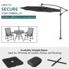 Living and Home Outdoor 32 LED Lighted Patio Umbrella with Crank Lift System