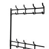 Living and Home Entryway 4 Tier Shoe Rack with Coat Hanger, Black