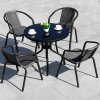 Living and Home Set of 4 PE Rattan Stacking Garden Chairs