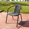 Living and Home Set of 4 PE Rattan Stacking Garden Chairs