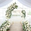 Living and Home 100cm White Rose Floral Row for Wedding Aisle Decor