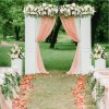 Living and Home 100cm White Rose Floral Row for Wedding Aisle Decor